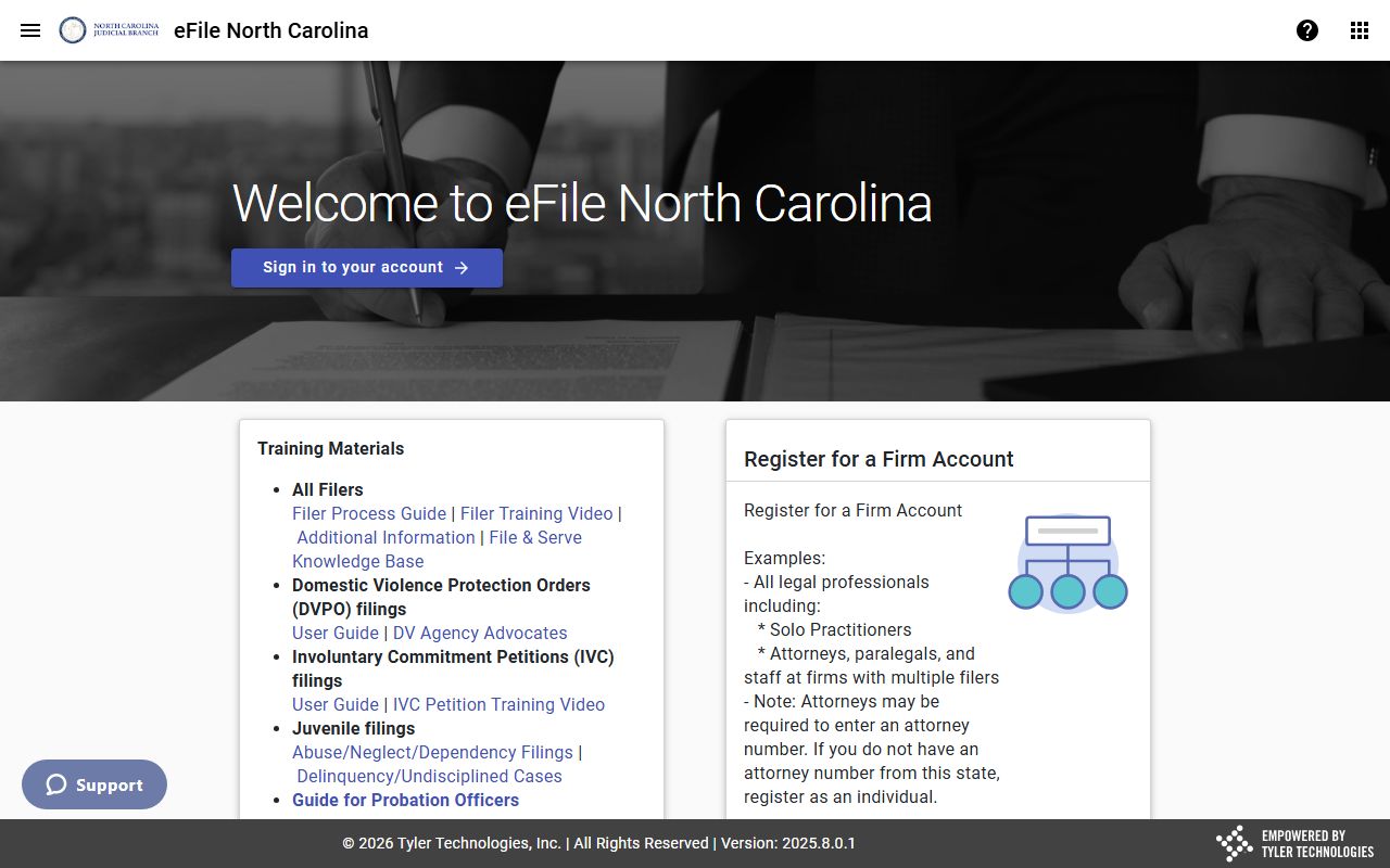 Anson County court dockets File and Serve provider portal