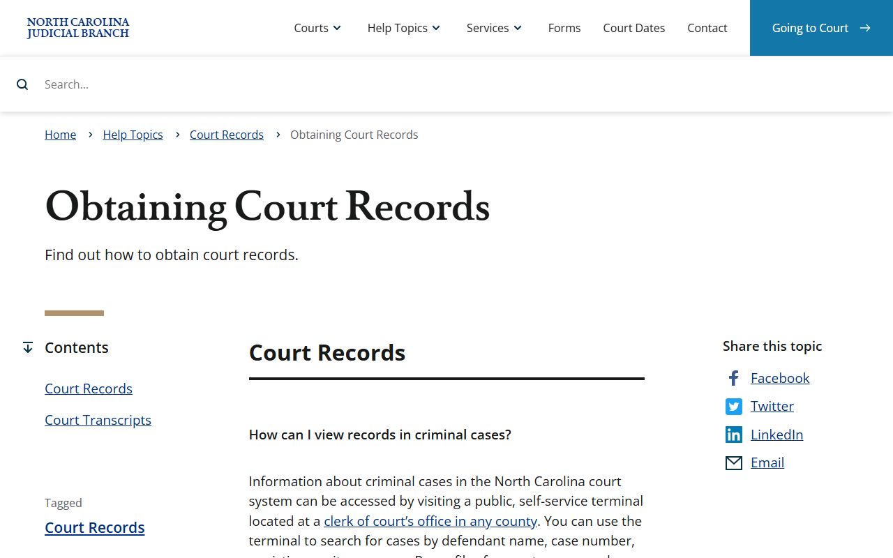 Anson County court records obtaining court records instructions