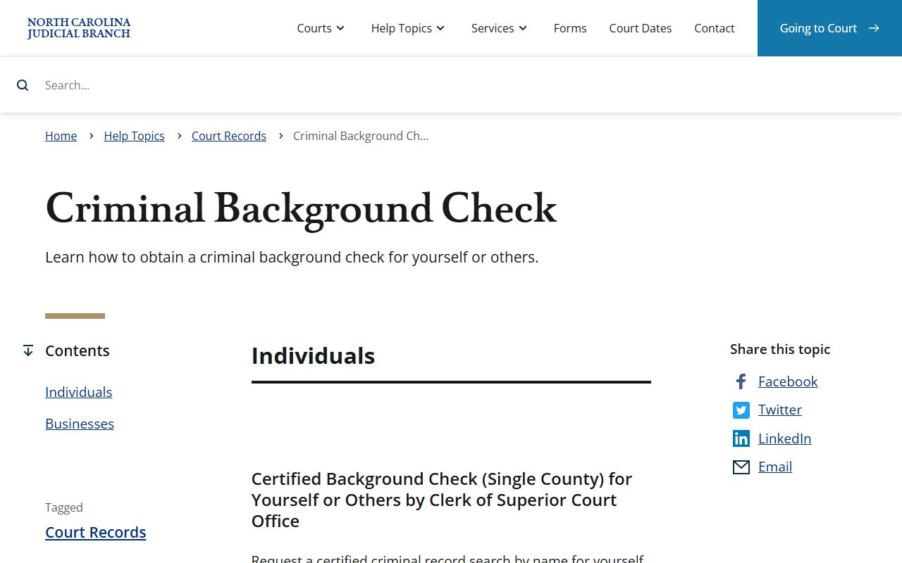 Anson County criminal court records background check source