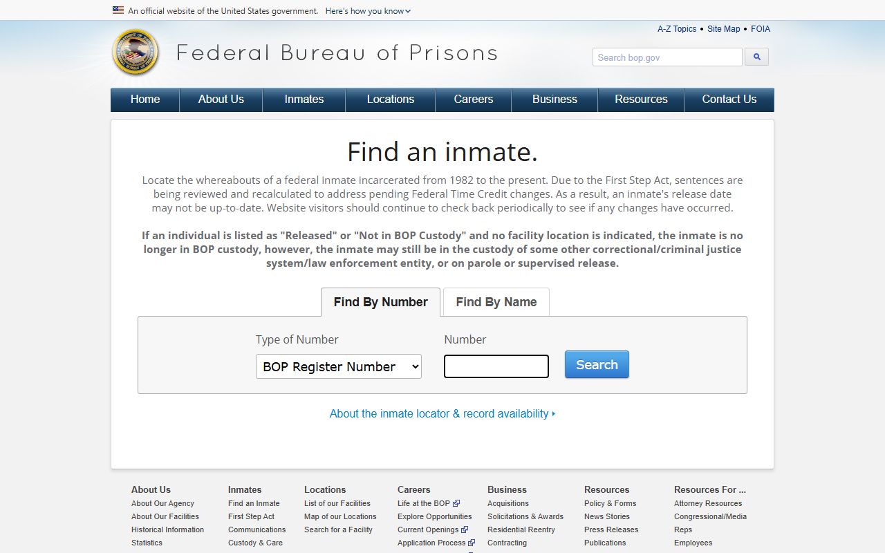 Anson County inmate search federal Bureau of Prisons locator distinction