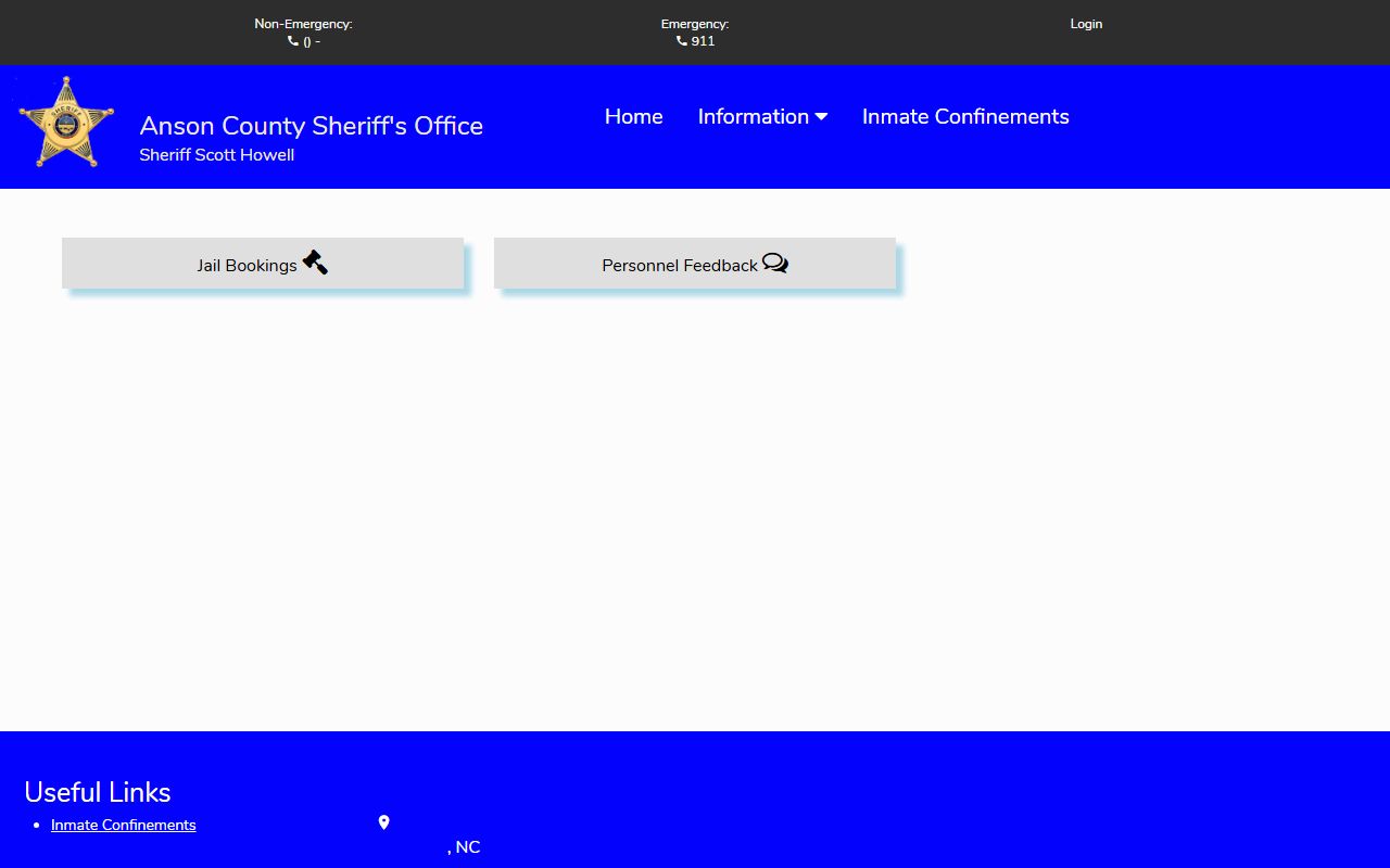 Anson County warrant search Citizen Connect indirect check