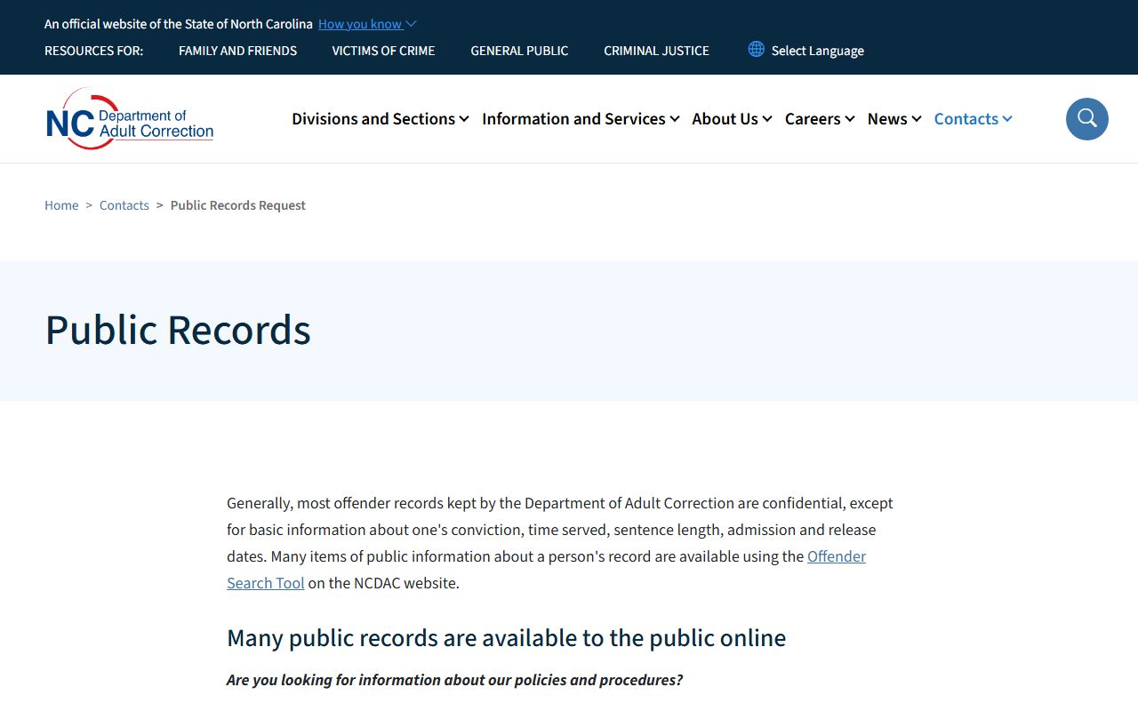 Anson County warrant records state correction public records distinction